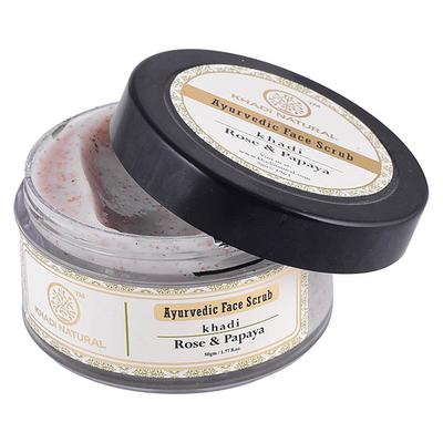 KHADI NATURAL ROSE & PAPAYA FACE SCRUB 50 gm - Face Scrubs