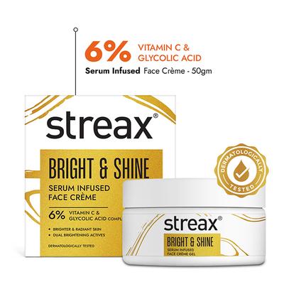 Streax Bright & Shine Serum Infused Face Cream Gel 50 g - Day Cream
