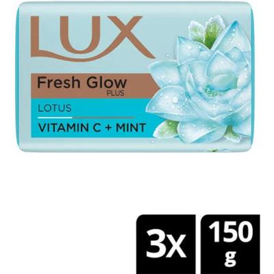Lux Fresh Glow Plus Soap - Lotus Vitamin C + Mint (Pack of 3 x 150 gm) - Soaps
