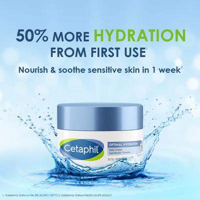 Cetaphil Optimal Hydration Daily Cream, Lightweight and Fast Absorption 50 gm - Face Moisturizers