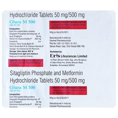 GLURA M 500 Tablet 15's - Diabetes-Ant