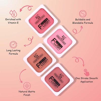 Half N Half Color Flush, Enriched with Vit E, Long Lasting, Suitable for All Skin - Nude Peach 8 gm - Blushes