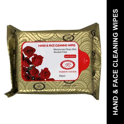 Fashion Colour Hand & Face Cleansing Wipes, Rose Scents 25's - Diapers & Wipes