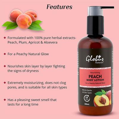 Globus Naturals Nourishing Peach Body Lotion Enriched 300 ml - Lotions & Creams