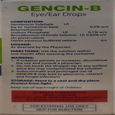 Gencin B Eye/Ear Drops 10ml - Eye Infections-Eaa