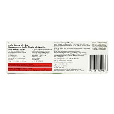 Toujeo Solostar 300IU Injection 1'S - Diabetes-Ins
