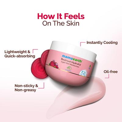 Mamaearth Beetroot Hydraful Light Gel Moisturizer with Beetroot & HA for Hydrated Pink Glow 200 gm - Face Moisturizers