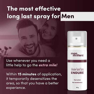 Man Matters ENDURE Lidocaine Spray Long lasting & Better Performance 20 gm - Multi-Vitamins