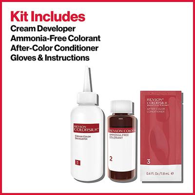 Revlon Colorsilk Hair Color With Keratin 3D Color No Ammonia- Dark Brown 3N (40ml+40ml+11.8ml) 1's - Crème