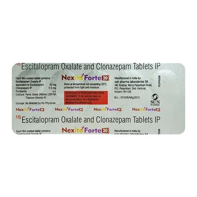 NEXITO FORTE 20 Tablet 10's - Anxiety-Anx
