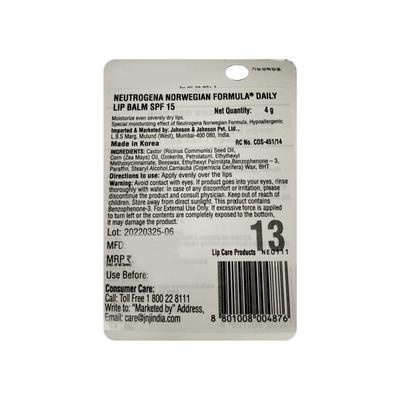 Neutrogena Daily SPF 15 Lip Balm 4 gm - Lip Balms