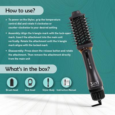 Ikonic Me-3In1 Express Styler-Black & Grey 1's - Multi-Stylers