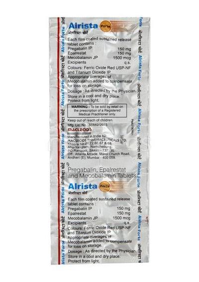 Alrista Forte Tablet 10'S - Neuropathic Pain-Dru