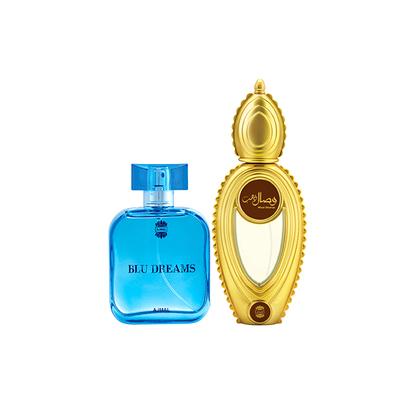 Ajmal Blu Dreams EDP Citurs Fruity Perfume And Wisal Dhahab EDP Fruity Floral Perfume 150 ml - Men Perfumes (Edt/Edp)