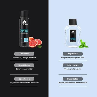 Adidas Ice Dive Eau De Toilette 100ml + Deodorant Spray 150ml 2's - Men Deodorants/Roll-Ons