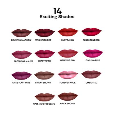 Faces Canada Comfy Matte Pro Liquid Lipstick- Frisky Brown 13, 5.5 ml 08HR Stay No Dryness - Liquid Lipsticks
