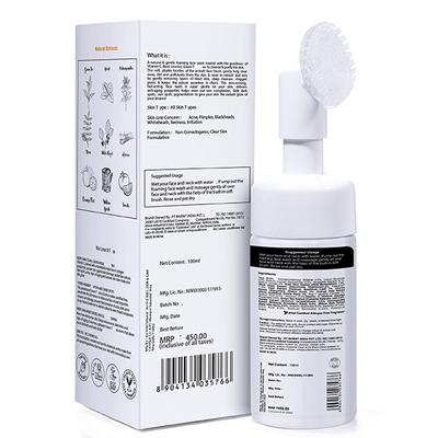 Soulflower Herbal Vitamin C 0.5% Green Tea Brightening Foaming Face Wash 100 ml - Scrubs & Exfoliants