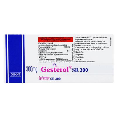 Gesterol SR 300mg Tablet 10'S - Hormonal Therapy-Oes