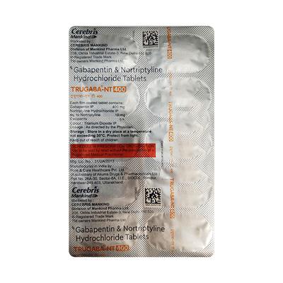 TRUGABA NT 400 Tablet 10's - Neuropathic Pain-Dru