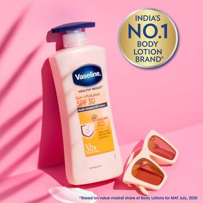Vaseline Sun+ Pollution SPF30 Lotion Vaseline Jelly Pa+++ Upto 30X Sun Protection 400 ml - Lotions & Creams
