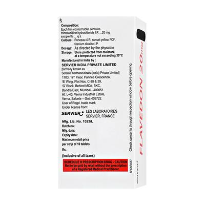 Flavedon 20mg Tablet 10'S - Angina