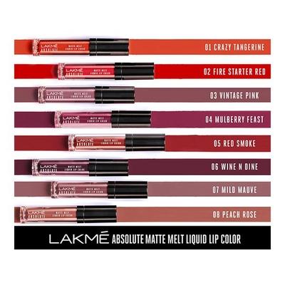 Lakme Absolute Matte Melt Liquid Lip Color - Firestarter Red 6 ml - Liquid Lipsticks