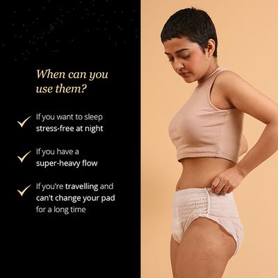 Carmesi Disposable Period Panties (S-M), 360 degree All-Night Protection for Super Heavy Flow 4's - Panty Liners