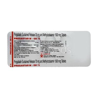 Pregastar M OD 75mg Tablet 10'S - Neuropathic Pain-Dru