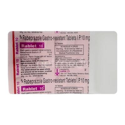 Rablet 10mg Tablet 15'S - Ulcer/Reflux/Flatulence-Aaa