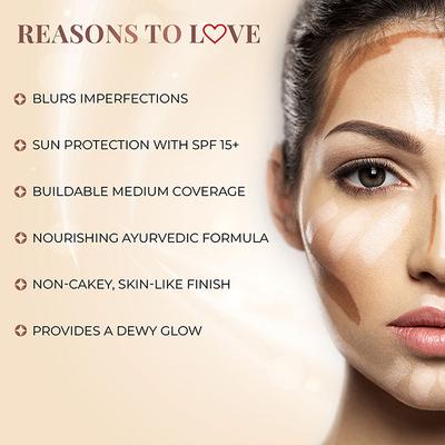 Just Herbs Hydrating Skin Tint Medium Coverage with SPF 15 + Brahmi + Lotus, Ivory 01 20gm - Foundation