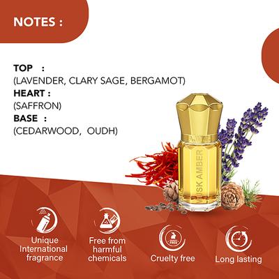 Ajmal Musk Amber Concentrated Perfume Free From Alcohol for Men 5 ml - Men Perfumes (Edt/Edp)