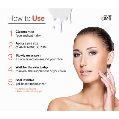 Love Earth Anti Acne Serum With Pure Vitamin C & Witch Hazel 30 ml - Face Serum