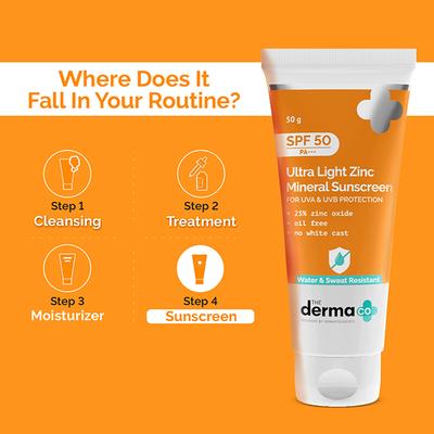 The Derma Co. Ultra Light Zinc Sunscreen 50 g - Face Sunscreen