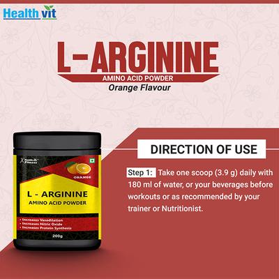 Healthvit Fitness L-Arginine Amino Acid Powder 200 gm - General Health