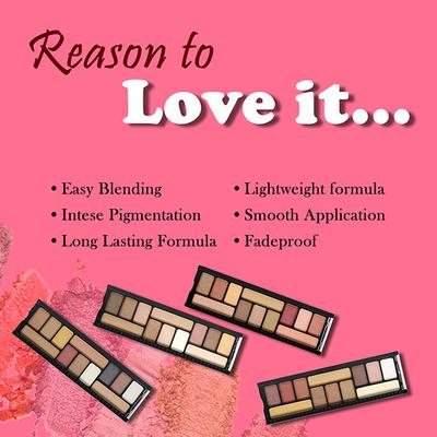 Half N Half 12 in 1 Eyeshadow & Highlighter MK-15 - 04 12gm - Face Palettes