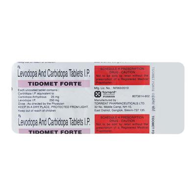 Tidomet Forte Tablet 10'S - Parkinsonism-Apd
