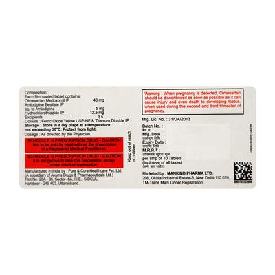 Olmetime Amh 40mg Tablet 10'S - Hypertension-Ang