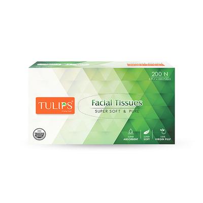 Tulips Facial Tissues 2ply x 200 Pulls 200's - Facial Wipes & Tissues
