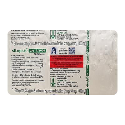 LUPISIT GM 2/1000 Tablet 10's - Diabetes-Ant