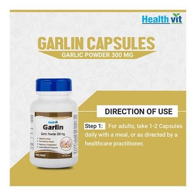 HealthVit Garlin 300 mg Capsule 60's - Herbal Dietary Supplement