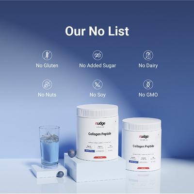 Nudge Wellness Collagen Peptide Hydrolyzed Collagen Peptide Powder Sourced From France Blueberry Flavour 210 gm - Hair & Skin