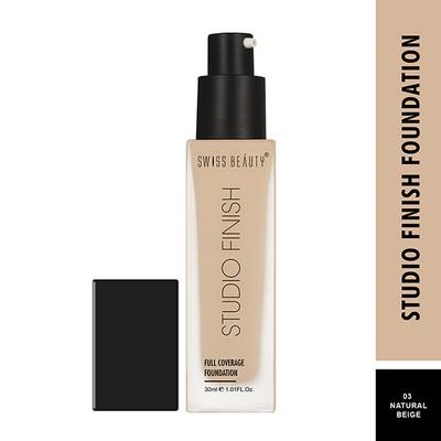 Swiss Beauty Studio Finish Full Coverage Foundation - (Natural Beige) 30 ml - Foundation