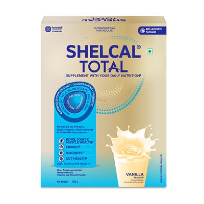 SHELCAL TOTAL NO ADDED SUGAR VANILLA FLAVOUR Powder 200g - Multi-Vitamins