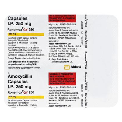 RONEMOX GY 250 Capsule 10's - Bacterial Infections-Pen