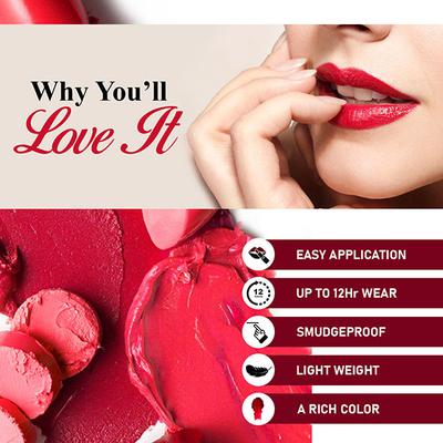 Matt Look Power Last Lip Stain Crayon Lipstick, Rich Colour, Non Transfer, Mask Proof & Touch Wood 1.3 gm - Lip Crayons