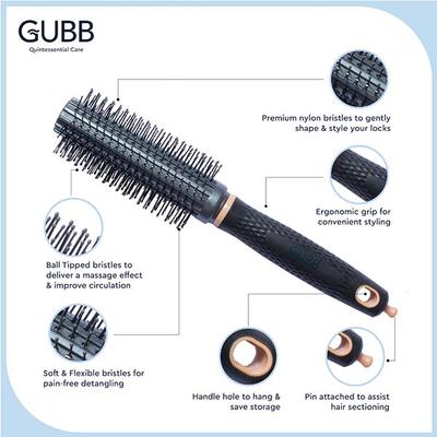 GUBB Round Hair Brush With Pin - Elite Range 140 gm - Hair Brushes
