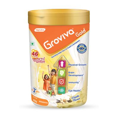 Groviva Gold Age 2+ Child Nutrition Supplement Powder Jar - Vanilla Flavour 400 g - Baby And Infant Supplements