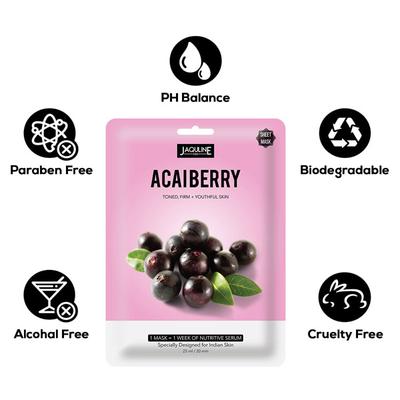 Jaquline USA AcaiBerry Sheet Mask 25 gm - Sheet Masks