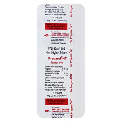 PREGAROL NT Tablet 10's - Neuropathic Pain-Dru