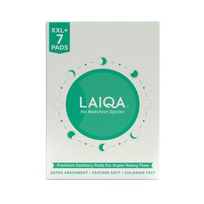 LAIQA Double Extra Large Plus (350mm) Heavy Flow Night Sanitary Pads For Women with Wider Back (120mm) XXL Pads + 2 Pantyliners 9's - Others